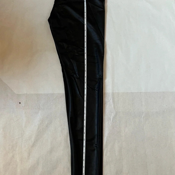 Dorothy Perkins Shiny Wet Look Black Leggings Pants Stretch US6 UK 10 - Picture 8 of 11